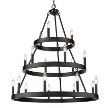 Golden 1017-369 BLK - Golden Lighting Alastair 18-light 3-tier Chandelier (3+6+9) in Matte Black